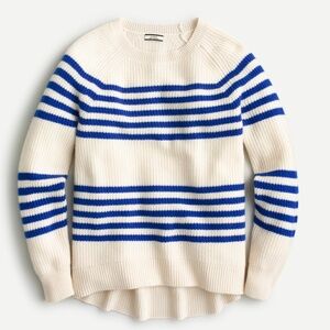 J. Crew Ribbed Cashmere Crewneck Striped Sweater
